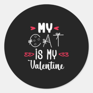 Couple Art meine Katze ist mein Valentine Runder Aufkleber