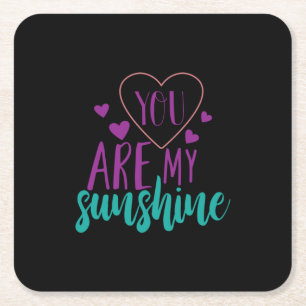 Couple Art You Are My Sunshine Rechteckiger Pappuntersetzer