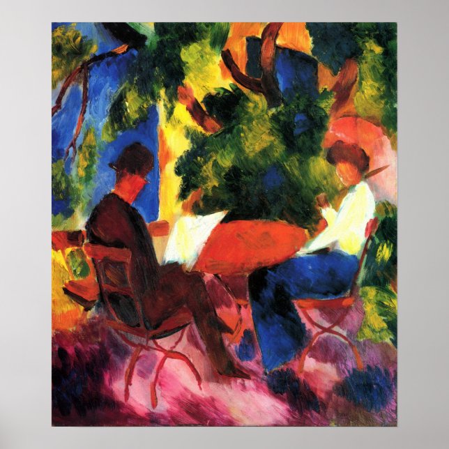 Couple at at Garden Table by August Macke Poster (Vorne)