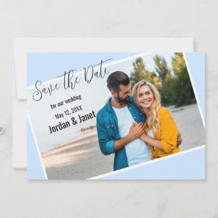 Couple at Beach Flat Save the Date Card