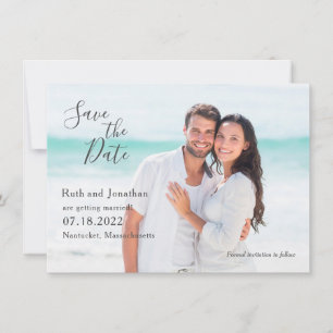 Couple at Beach Foto Save the Date Card