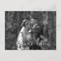 Couple B/W Foto Wedding Danke Postcard