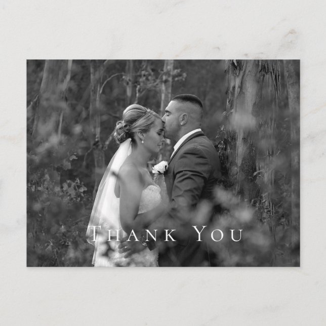 Couple B/W Foto Wedding Danke Postcard Postkarte (Vorderseite)