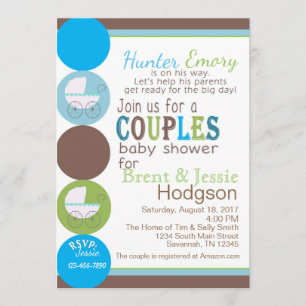 Couple Baby Dusche Einladung