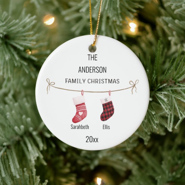 Couple Bas personnalisés Noms Ornement de Noël (Arbre)