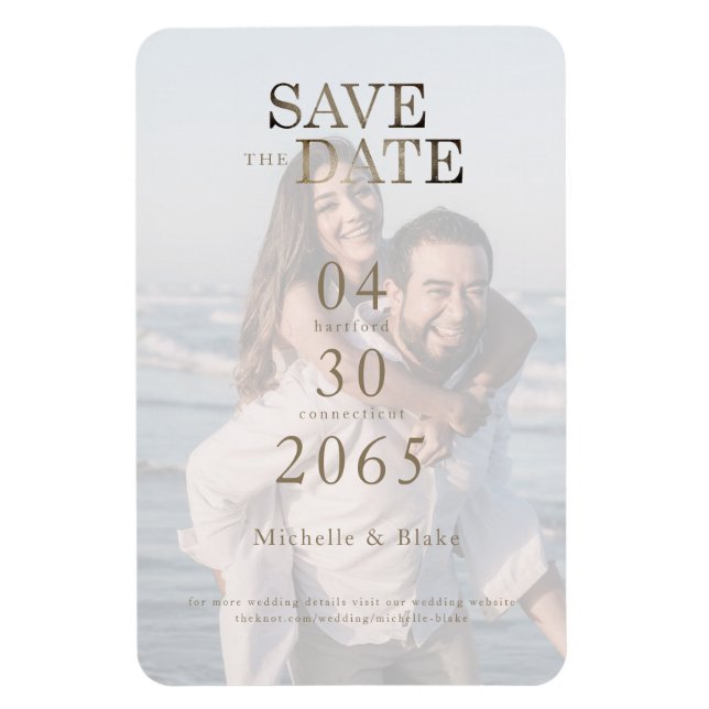 Couple Beach Foto Wedding Save the Date Magnet (Vertikal)