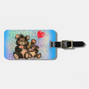 Couple Bear mit Heart Balloon Gepäckstück Gepäckanhänger