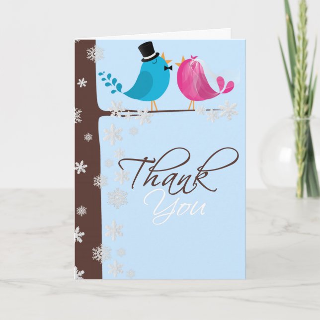 Couple Birds sur Branche | Carte de remerciements  (Devant)