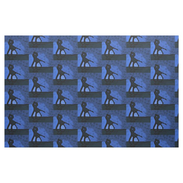 Couple Blue Silhouette Stoff (Fat Quarter (45,7 x 55,9 cm))