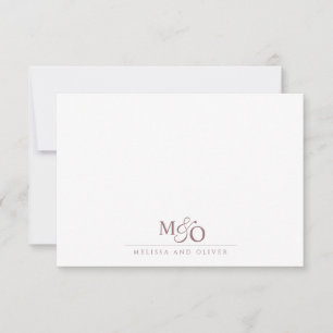 Couple Brown Mocha Ampersand Monogram Mitteilungskarte