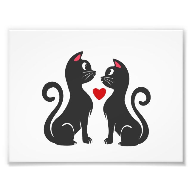 Couple Cat fall in Liebe - Wählen Sie die Hintergr Fotodruck (Vorne)