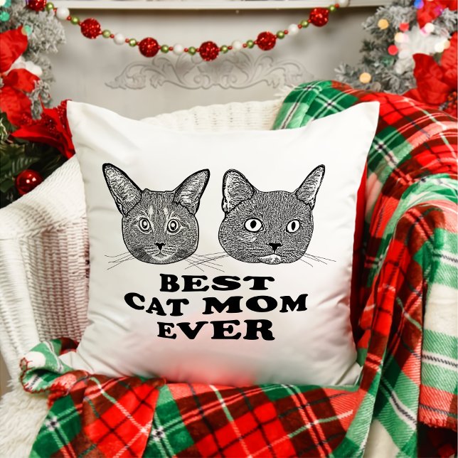 Couple Cat Hand Zeichne Personalisierte Weihnachte Kissen (Von Creator hochgeladen)