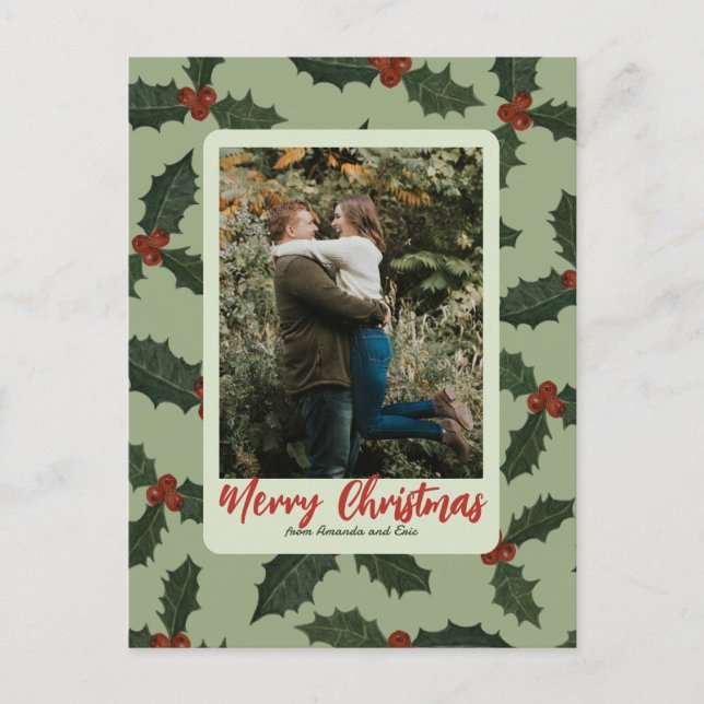 Couple Christmas Foto Postkarte (Vorderseite)