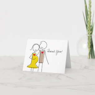 Couple, Coed Baby shower Merci Cartes