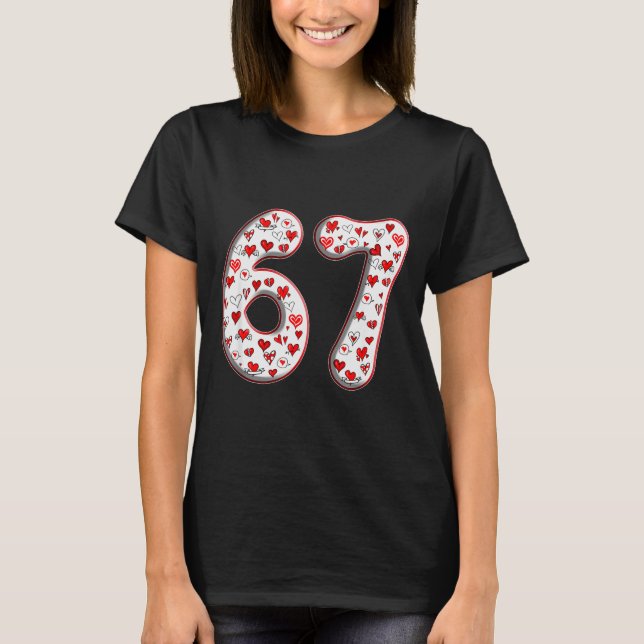 Couple Costume Duo 67 Meme Six Seven Valentines Da T-Shirt (Vorderseite)
