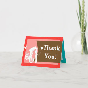 Couple d'amour Carte de remerciements plié sur vél
