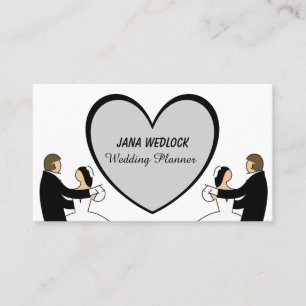 Couple Dancing Big Heart Niedlich Hochzeitsplaner Visitenkarte