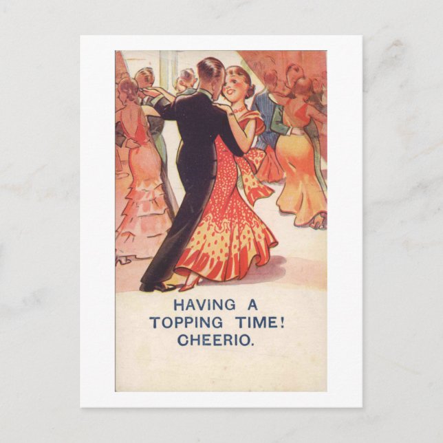 Couple Dancing, Cheerio! 1936 Vintag Inspiriert Postkarte (Vorderseite)