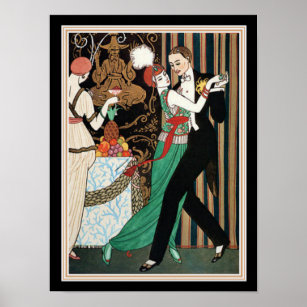 "Couple Dancing" George Barbier Art Deco 12 x 16 Poster