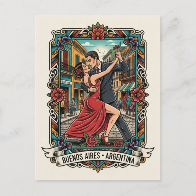 Couple dancing the tango in Argentina Postkarte (Vorderseite)
