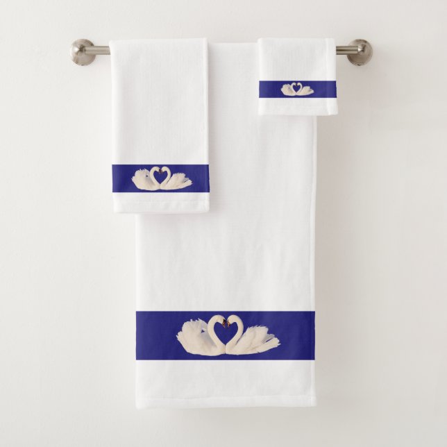 Couple de cygne sur la Marine Bleu & Blanc (En situation)
