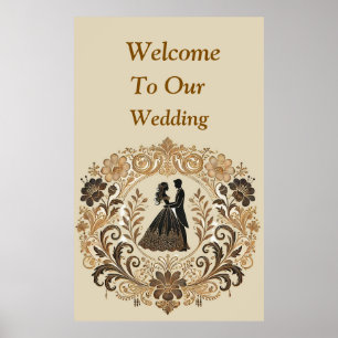 ✨ Couple de mariage beige pour décoration de salle