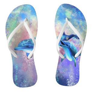 Couple Delphins Flip Flops
