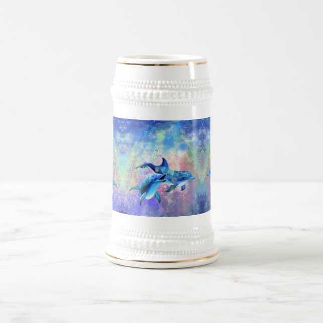 Couple Dolphin Beer Stein Bierglas (Mittel)