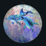 Couple Dolphin Dart Board Dartscheibe<br><div class="desc">Couple Dolphin Dartboards - MIGNED Painting - Anpassbar</div>