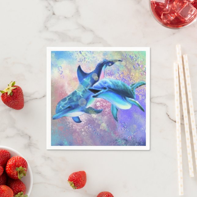 Couple Dolphin Napkins Serviette (Beispiel)