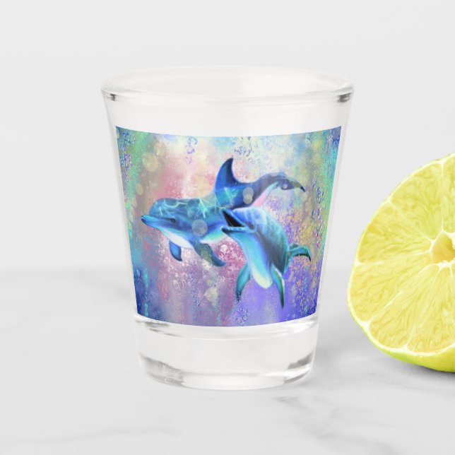 Couple Dolphin Shot Glass Schnapsglas (Vorderseite)