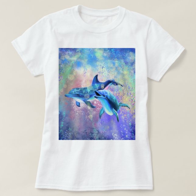 Couple Dolphin T - Shirt Happy Family (Design vorne)