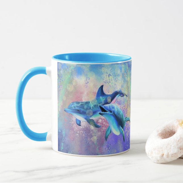 Couple Dolphin Tasse Happy Family (Mit Donut)