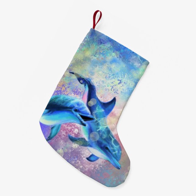 Couple Dolphin Weihnachten Strumpf Kleiner Weihnachtsstrumpf (Vorderansicht (hängend))