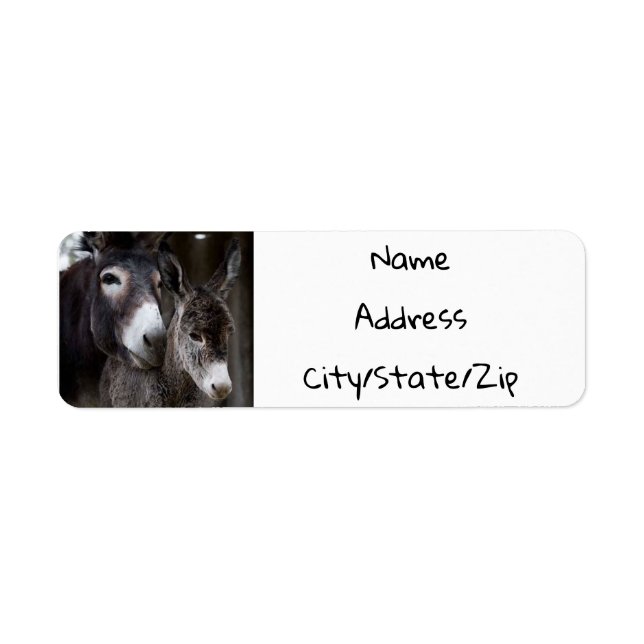 ***COUPLE DONKEY*** ÉTIQUETTE D'ADRESSE DE RETOUR (Devant)