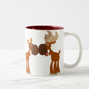 Couple d'orignal mignonne en Mug d'amour