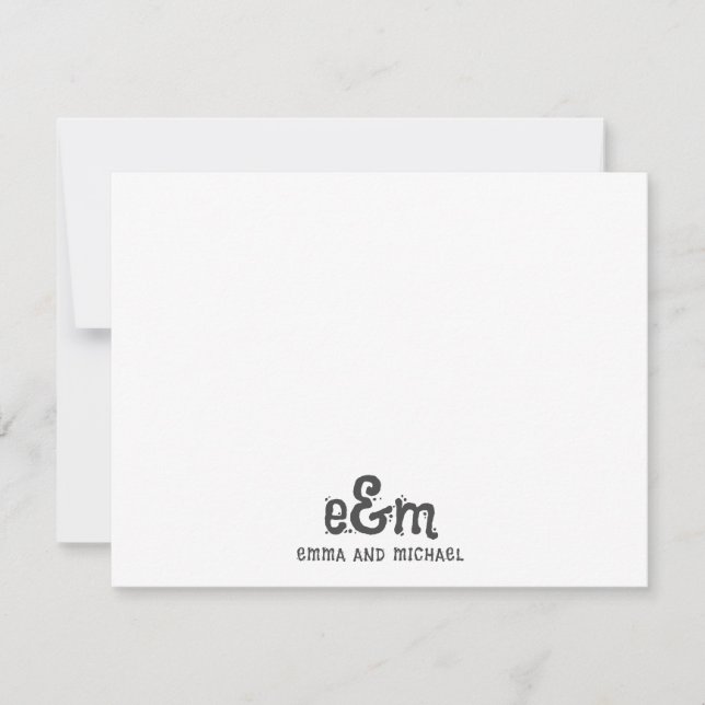 Couple Edgy Woodblock Grunge Note Card Mitteilungskarte (Vorderseite)