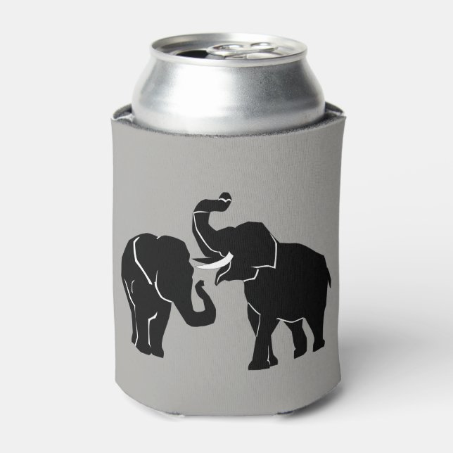 Couple Elephant Can Cooler - Wählen Sie Farben Dosenkühler (Kanne Vorderseite)