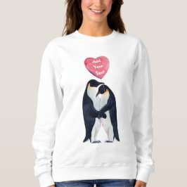 Couple Emperor Pinguins Herz Personalisiert Sweatshirt