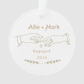 Couple fiancé Noël élégant écriture dorée