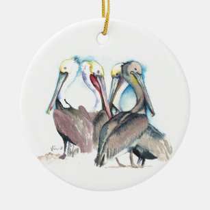 Couple First Christmas Ornament Pelicans