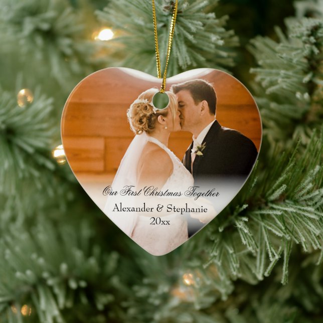 Couple First Christmas Together Keepake Foto Keramikornament (Baum)