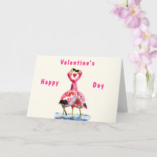 Couple Flamingo Valentine's Day Card Karte