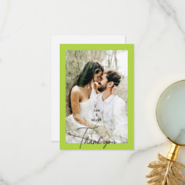 Couple Foto Chartreuse Wedding Blank Vielen Dank I Dankeskarte