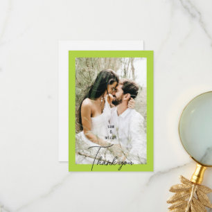 Couple Foto Chartreuse Wedding Blank Vielen Dank I Dankeskarte
