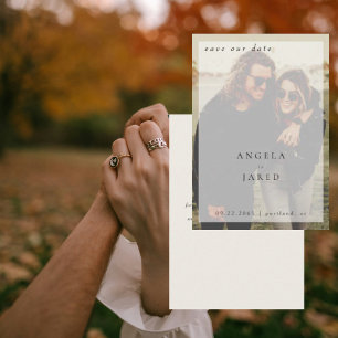 Couple Foto Cream Wedding Rettete unser Datum Save The Date