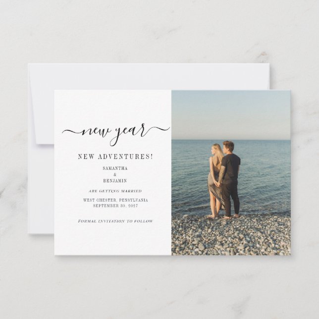 Couple Foto New Year Adventures Save the Date (Vorderseite)