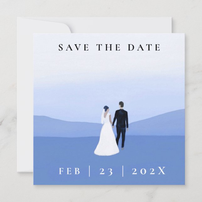 Couple Foto Save the Date Card (Vorderseite)