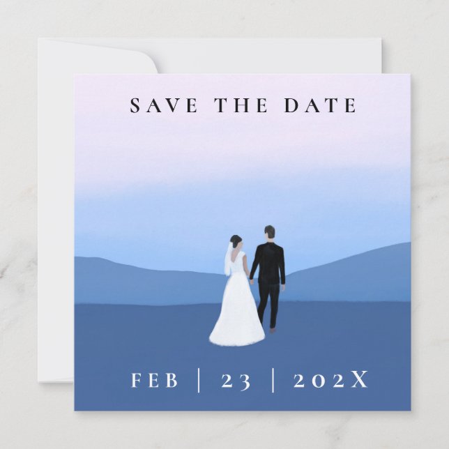 Couple Foto Save the Date Card (Vorderseite)