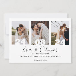 Couple Foto Uni Einfache Hochzeit Einladung